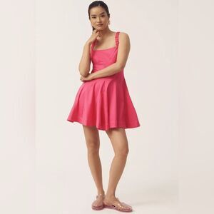 Anthropologie Plunge Drop-Waist A-Line Mini Dress